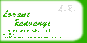 lorant radvanyi business card
