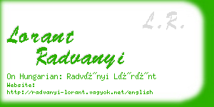 lorant radvanyi business card